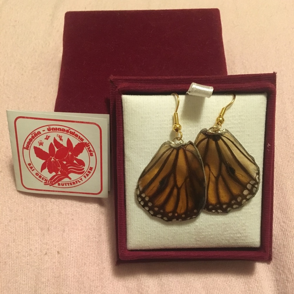 24K Gold plated butterfly wing earrings